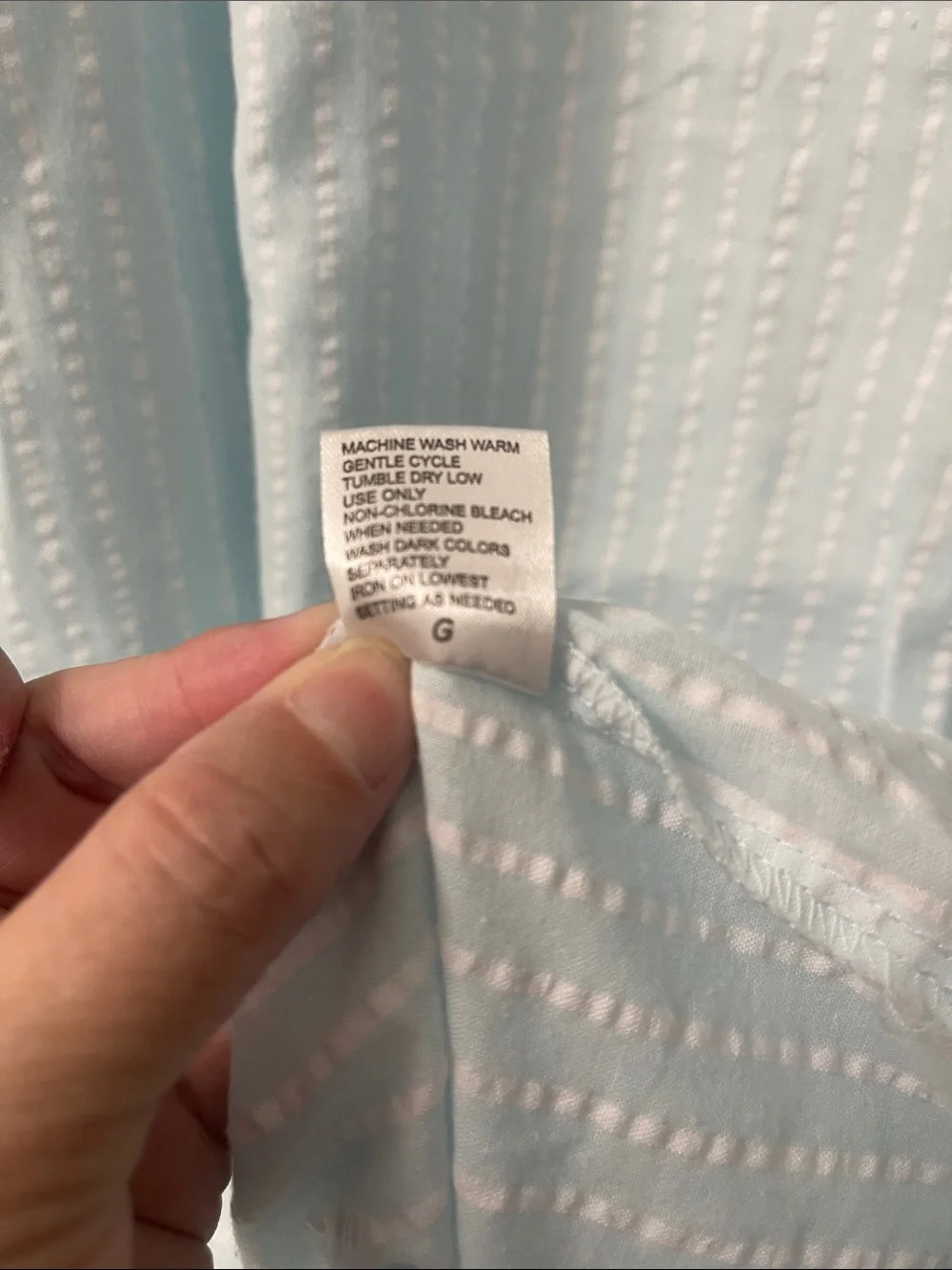 Miss Elaine Light Blue / White Cotton Nightgown, Size X-Large.